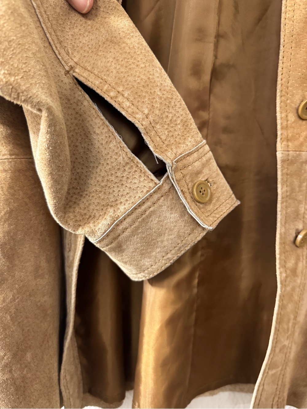 Vintage Nygard Tan Leather Button-Front Jacket - Picture 5 of 8